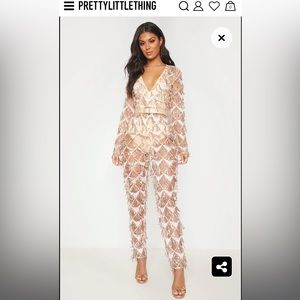 Rose gold glittery sequin jumpsuit